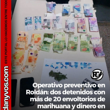 Detuvieron a dos jóvenes con más de 20 envoltorios de marihuana durante un operativo en Roldán